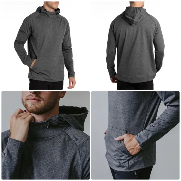 UNRL Crossover Hoodie II Charcoal Grey Men's L Stretch Performance Sports Gym - Picture 2 of 16